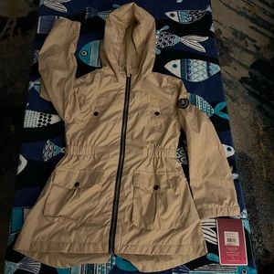 Hawke & Co. Outfitters Zip-Up Hoodie Rain Jacket with 4 button pockets, NWT.